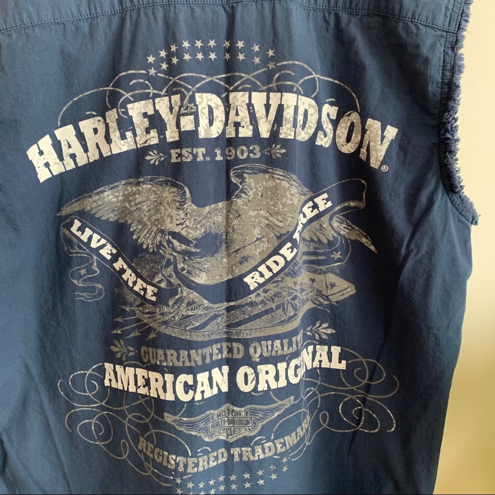 HARLEY DAVIDSON Cotton Sleeveless Vest Top Flag M - Picture 10 of 15